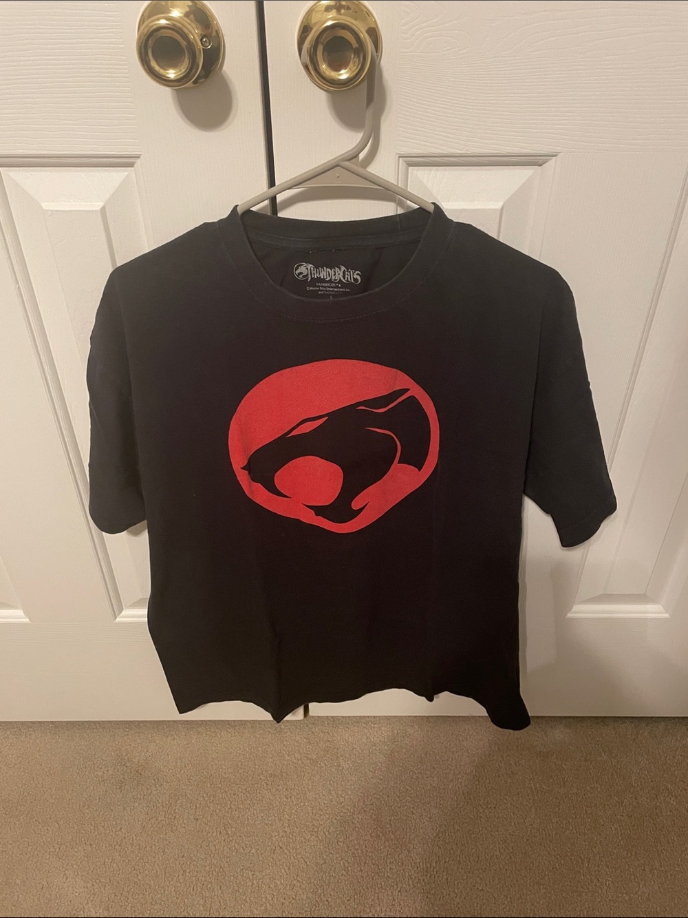 Thundercats Men's Black Logo Tee with Red Graphic Large (Good)